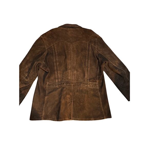 Vintage Wilsons Leather Suede Car Coat Field Jacket in Brown XXL - Picture 3 of 7